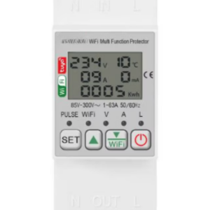 Releu WIFI - Tuya, monofazic cu functie de contor de energie inteligent, 63A, reglabil, digital, protectie supratensiune si suprasarcina