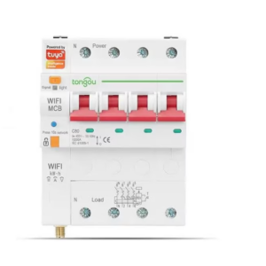 Releu wifi smart trifazic si contor de energie inteligent, WIFI TUYA, 4P 80A, 4 poli, 3P+N, reglabil, protectie supratensiune si suprasarcina, scurgeri de curent