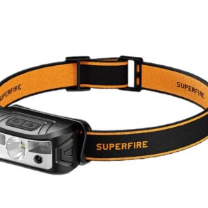 Lanterna frontala Superfire HL05-M, senzor multifunctional, incarcare Type-C, 5 moduri lumina, IP44, negru