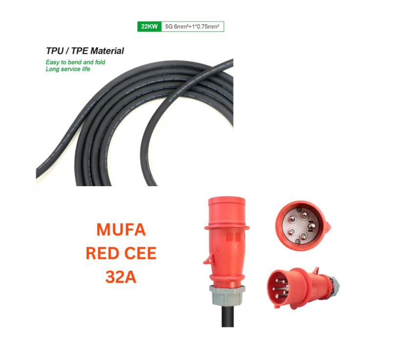 Statie de incarcare Smart, Tuya, masina electrica/hybrid, 22KW cu limitator de putere 8-32A TYPE 2, si cu temporizare, cablu 5.m, mufa RED CEE 32A - imagine 5