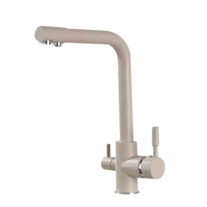 Baterie bucatarie cu 3 cai pentru filtru de purificare, mare, culoare granit cu puncte mici