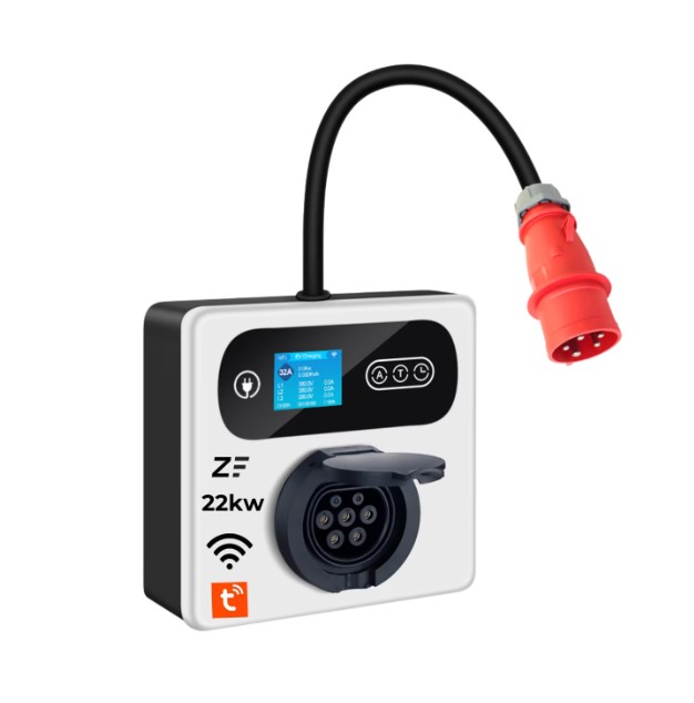 ZedaFit Statie de incarcare perete/portabila Smart 22KW 380V cu mufa RED CEE, protectie IP55, ecran LCD