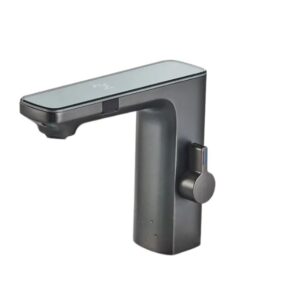 Baterie lavoar cu senzor de miscare, display digital, gri metalizat