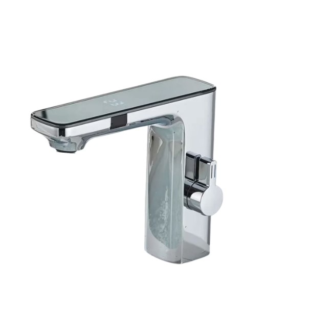 Baterie lavoar cu senzor de miscare, display digital, crom