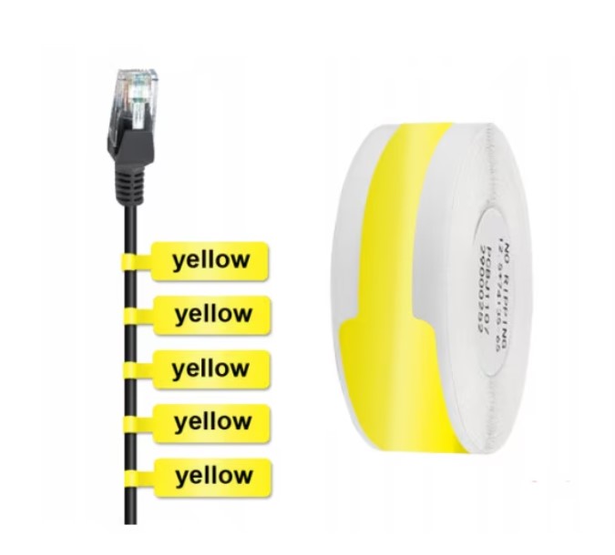Set 65 autocolante termice pentru cabluri, NIIMBOT, Galben, 12.5x109 mm