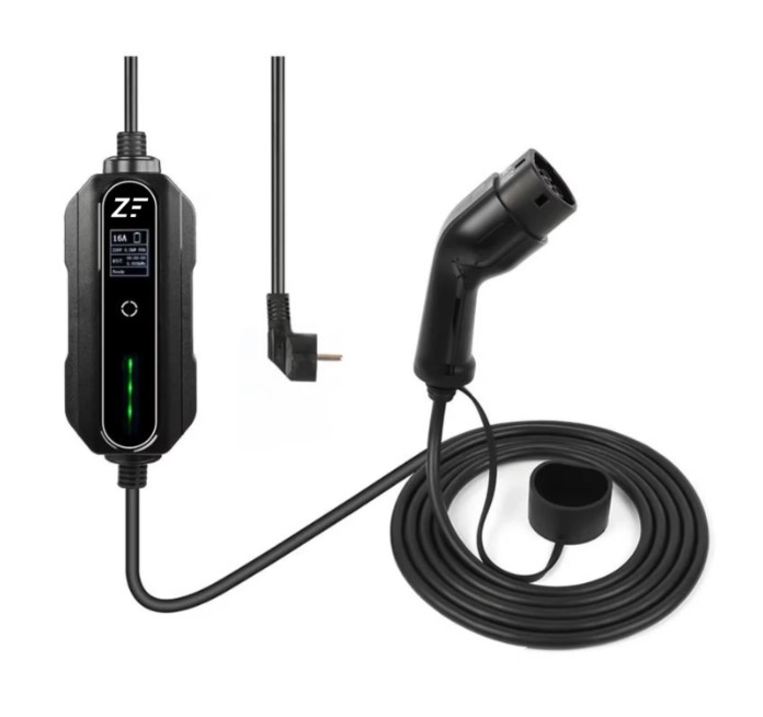 Statie portabila de incarcare masini electrice, Type 2, 3.6kW, 16A, monofazic, cu limitator de putere 6-8-10-13-16 A, cablu 5.m, IP66, multiprotectie