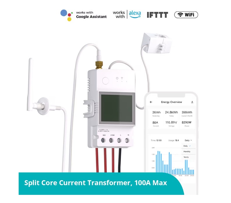 Contor de consum de electricitate 100A WiFi POW Ring SONOFF POWCT (sonda de curent) - imagine 9
