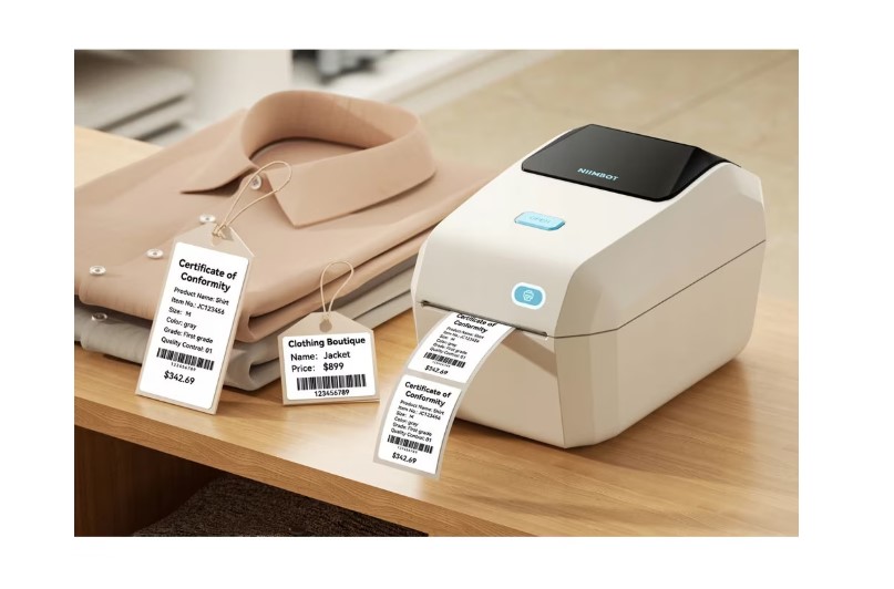 Imprimanta termica mobila NIIMBOT K3W, WiFi, viteza 180 mm/s, latime etichete 20x80mm, crem, set complet - imagine 5