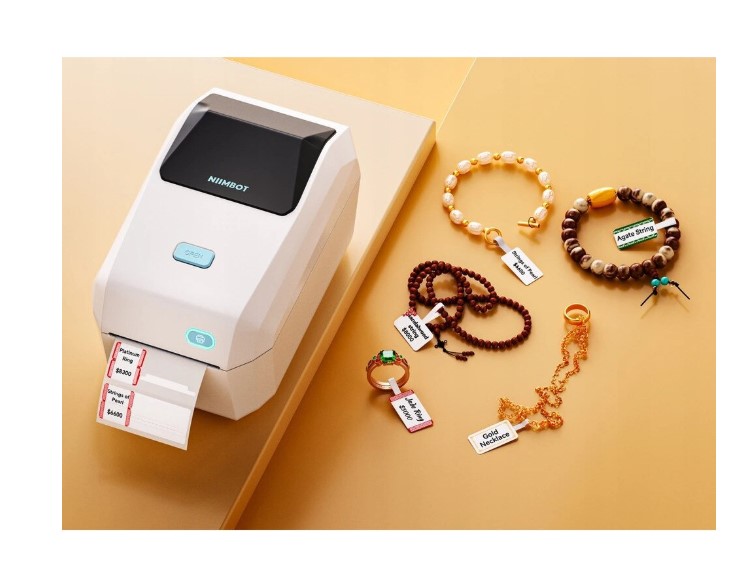 Imprimanta termica mobila NIIMBOT K3W, WiFi, viteza 180 mm/s, latime etichete 20x80mm, crem, set complet - imagine 6