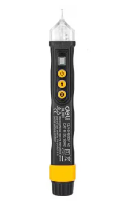 Tester de tensiune fara contact, afisaj LCD, 12/48-1000V AC, negru