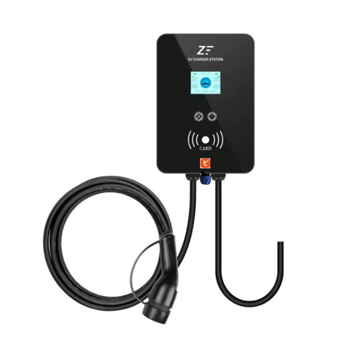 Statie de incarcare perete/stalp Smart cu load balancer, 380V, Tuya, masina electrica/hybrid, 11KW cu limitator de putere 8-10-13-16A TYPE 2, si cu temporizare, RFID card