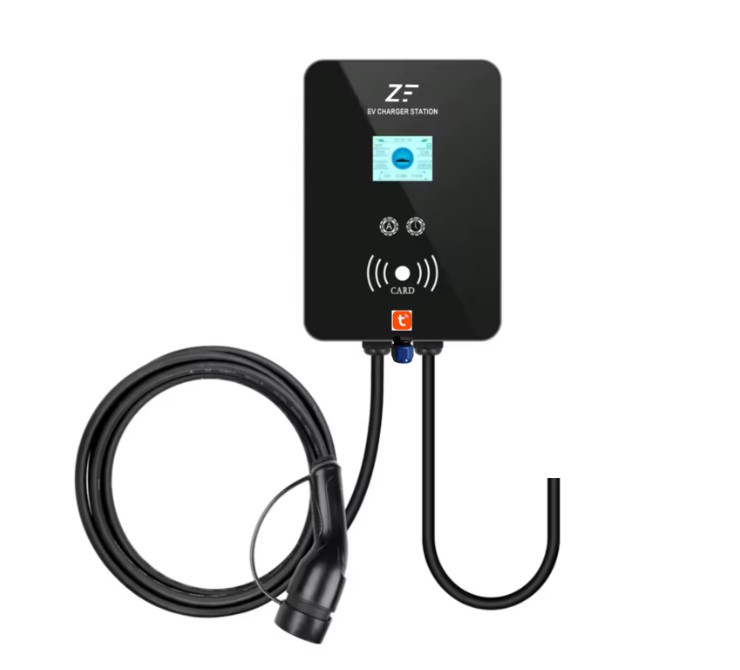 Statie de incarcare perete/stalp Smart cu load balancer, 380V, Tuya, masina electrica/hybrid, 22KW cu limitator de putere 8-10-13-16-32A TYPE 2, si cu temporizare, RFID card