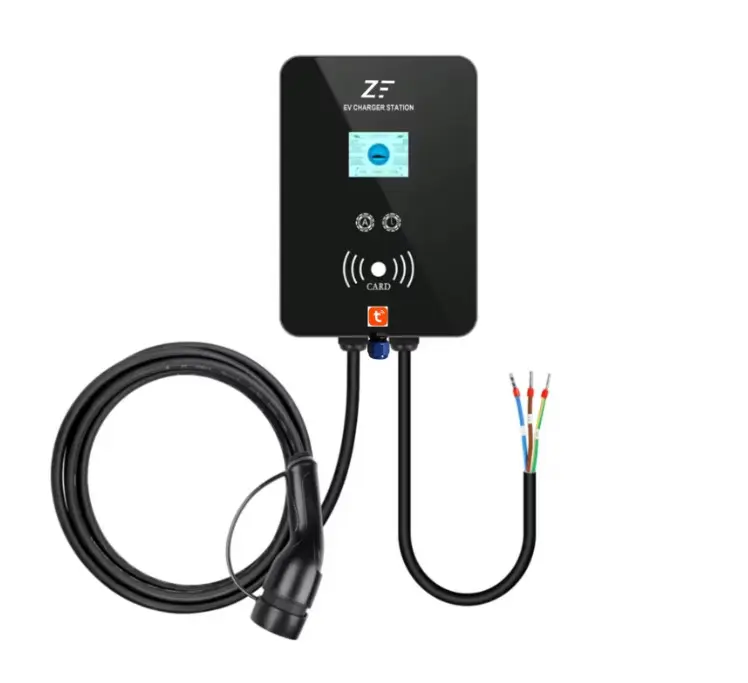 Statie de incarcare perete/stalp Smart cu load balancer, 240V, Tuya, masina electrica/hybrid, 7.2KW cu limitator de putere 8-10-13-16-32A TYPE 2, si cu temporizare, RFID card