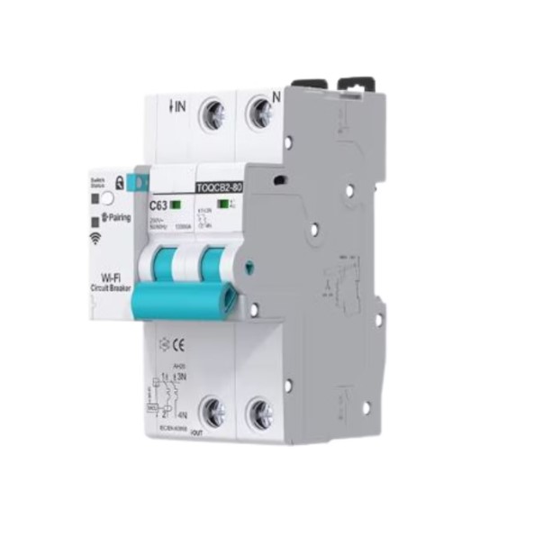 Releu smart wifi, tongou, 2P 63A, contor de energie, 1P+N, protecție supratensiune, reglabil