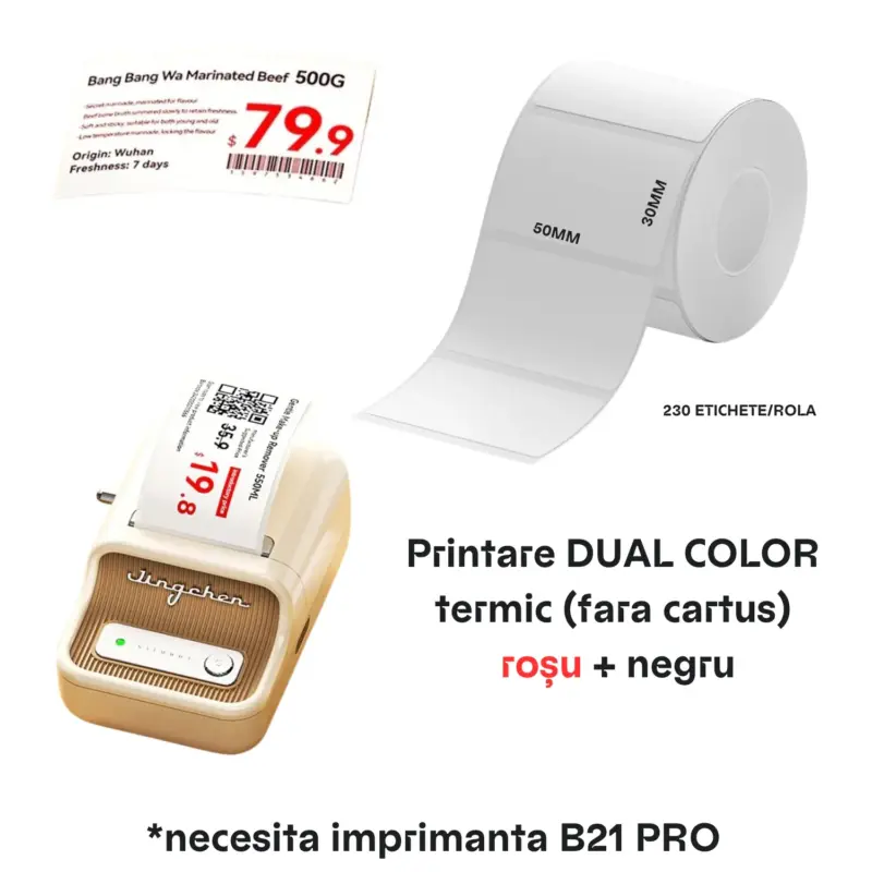 Etichete pentru imprimanta T50*30-230 Dual-Color (alb)