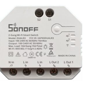 Releu inteligent Sonoff Dual R3, Wireless, 2 canale, Alb