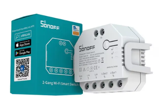 Releu inteligent Sonoff Dual R3, Wireless, 2 canale, Alb - imagine 2