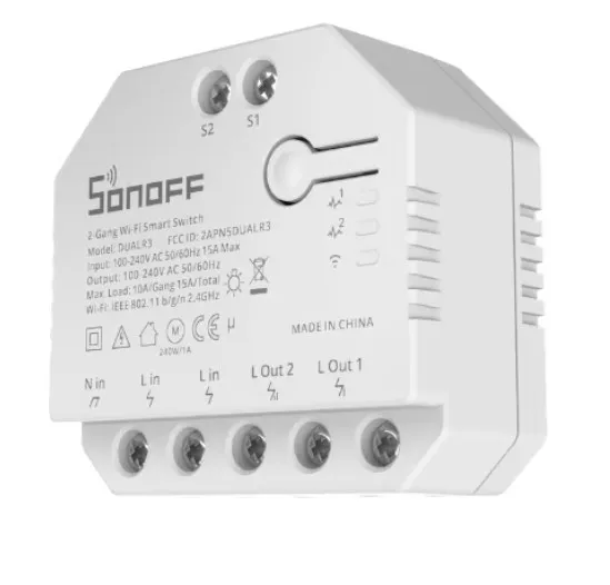 Releu inteligent Sonoff Dual R3, Wireless, 2 canale, Alb - imagine 4