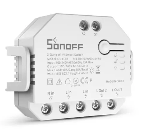 Releu inteligent Sonoff Dual R3, Wireless, 2 canale, Alb - imagine 5
