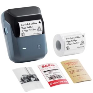 Imprimanta termica de etichete NIIMBOT B1 Pro, pentru etichete autoadezive, imprimare fara cerneala, Bluetooth, portabila si compacta, albastru